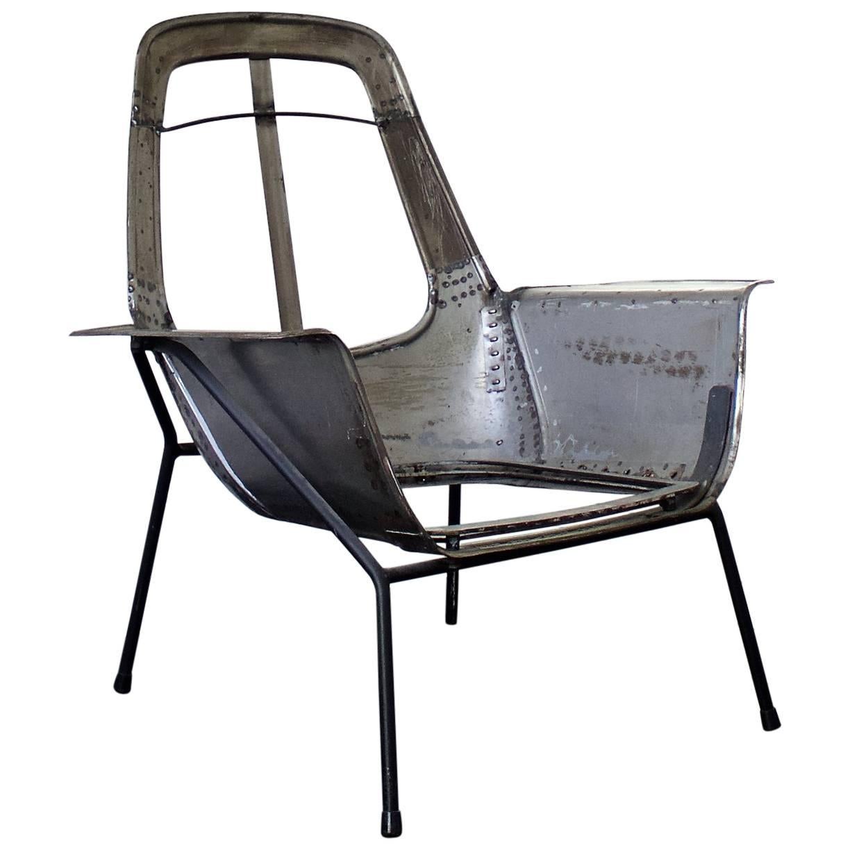 Mid-Century Modern Lucania Steel Armchair, European Italian, 1950s, 20th Century