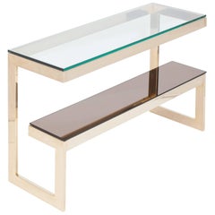 Gold Layered G Two-Tier Console Table