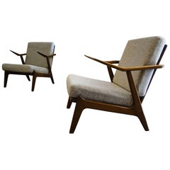 Pair of Teak Danish Easy Chairs by H. Brockmann Petersen for Poul M. Jessen