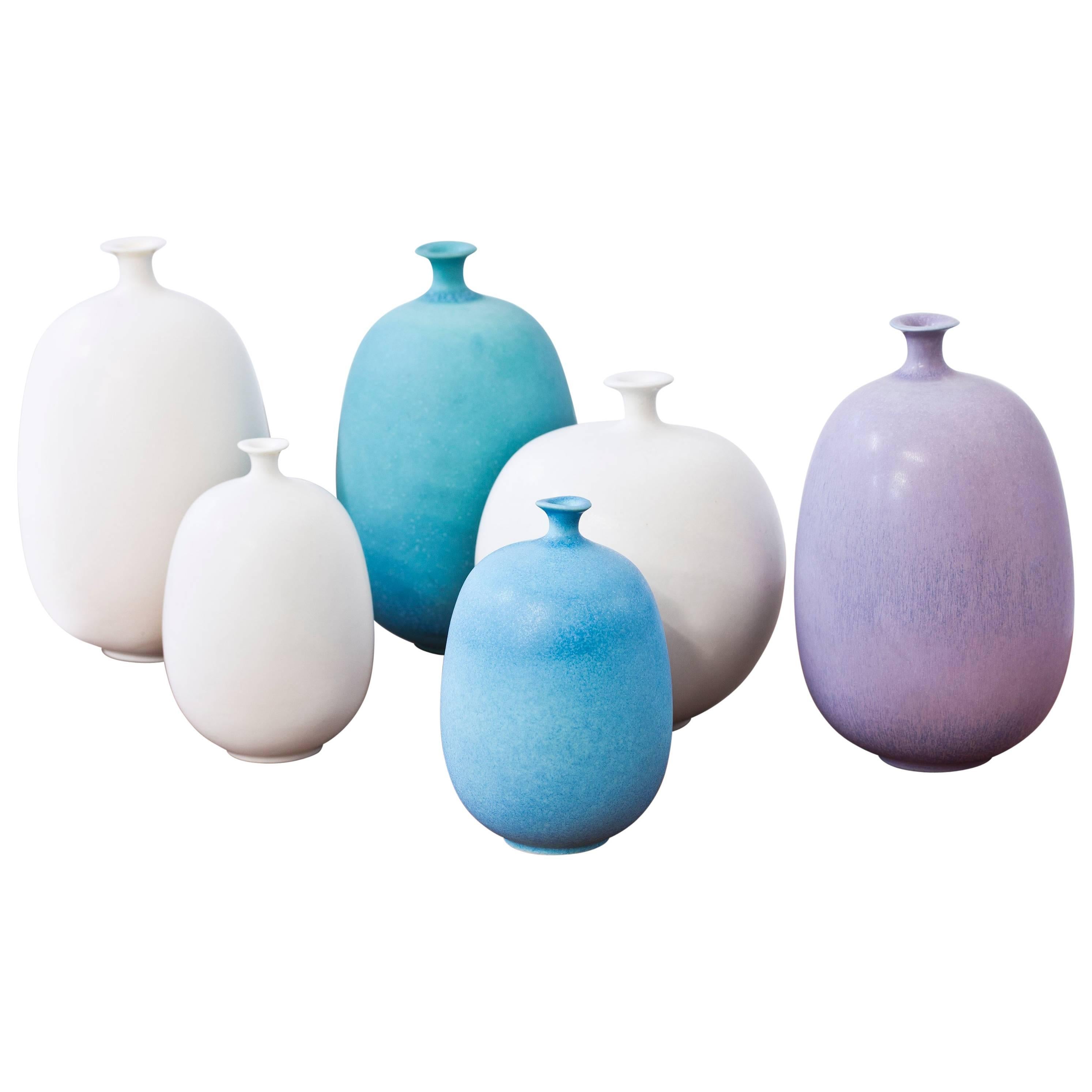 Set of Swedish Stoneware Vases by Inger Persson