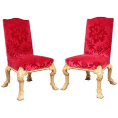 Pair of George I Style Giltwood Chairs