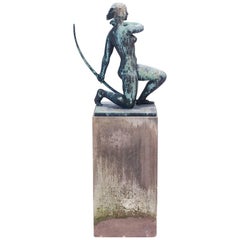 Axel Poulsen "Diana", circa 1942 on Original Pedestal