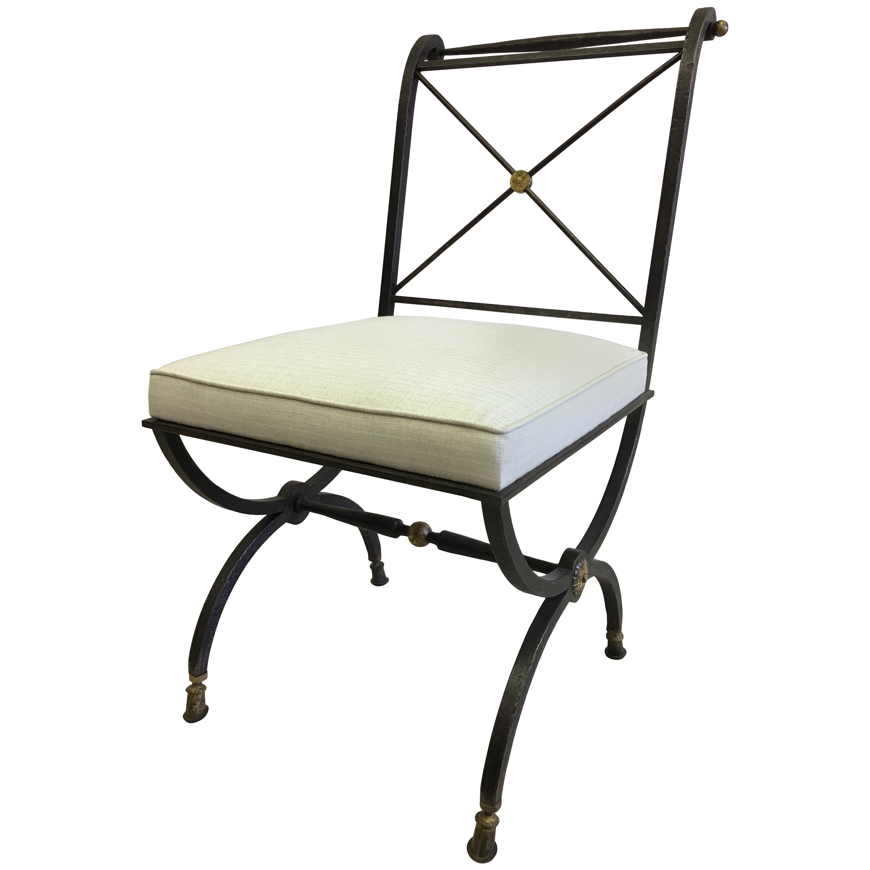 Rare Minimal Wrought Iron Lounge Chair For Sale at 1stDibs