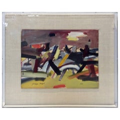 Midcentury Abstract Painting, Signed by Artist G. Napoli, Dated 1958