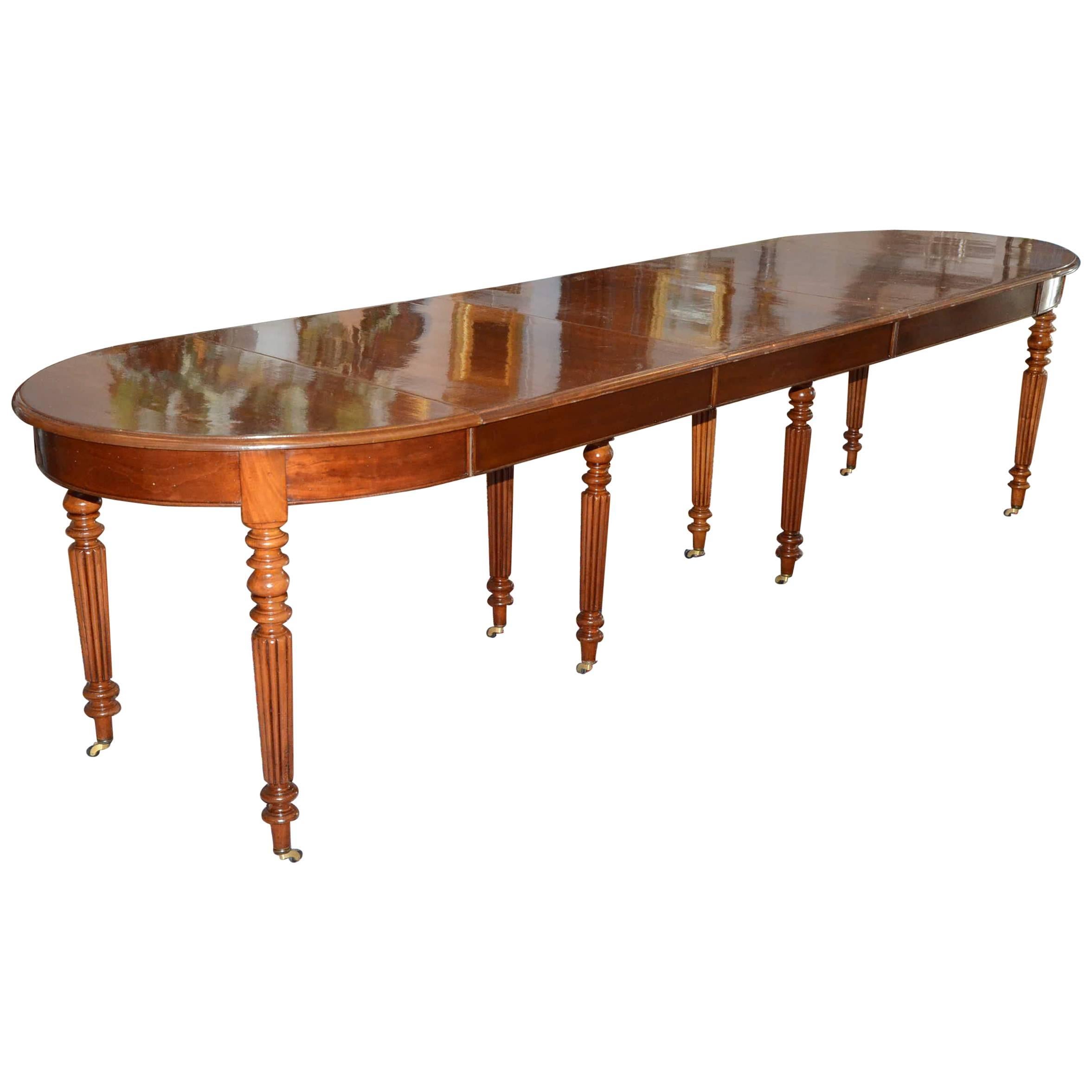 French 19th Century Louis Philippe Period Mahogany Dining Table For Sale
