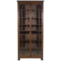 Victorian Mahogany Bookcase with Gothic Arches