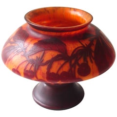 Antique Czech Kralik Art Deco D'Aurys Signed Cameo Glass Vase circa 1925