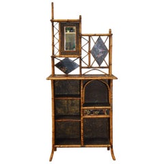 19th Century English Regency Bamboo Etagere or Bookcase