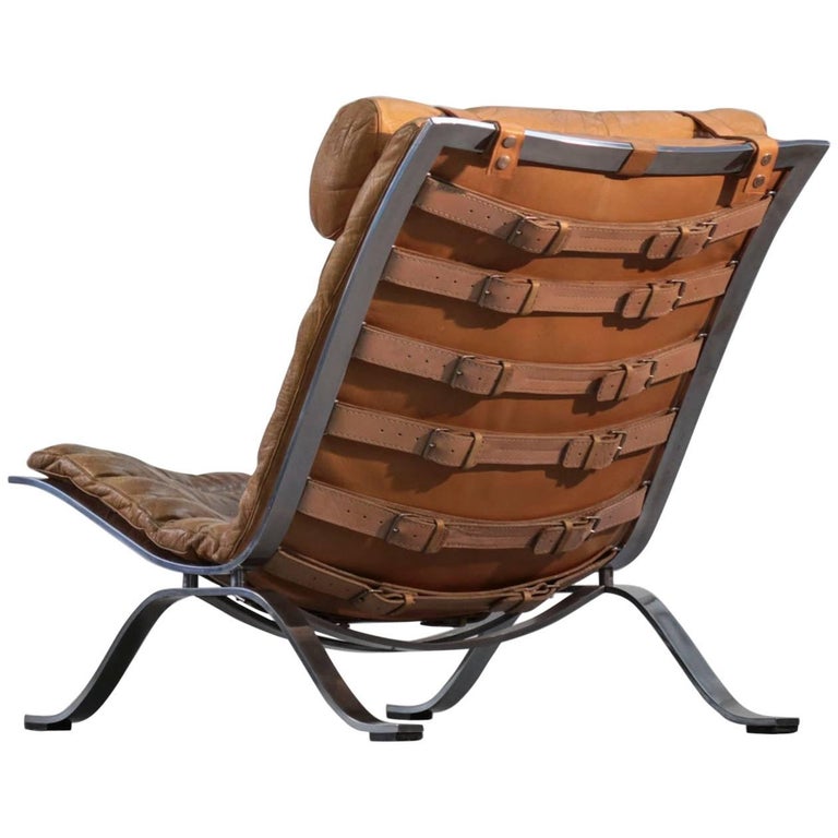 Ari Lounge Chair by Arne Norell Leather, 1960s, Sweden at 1stDibs