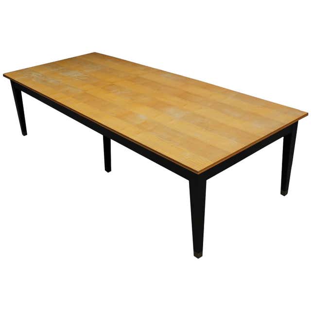 Mid Century Modern Teak Parsons Style Dining Room and Conference Table ...