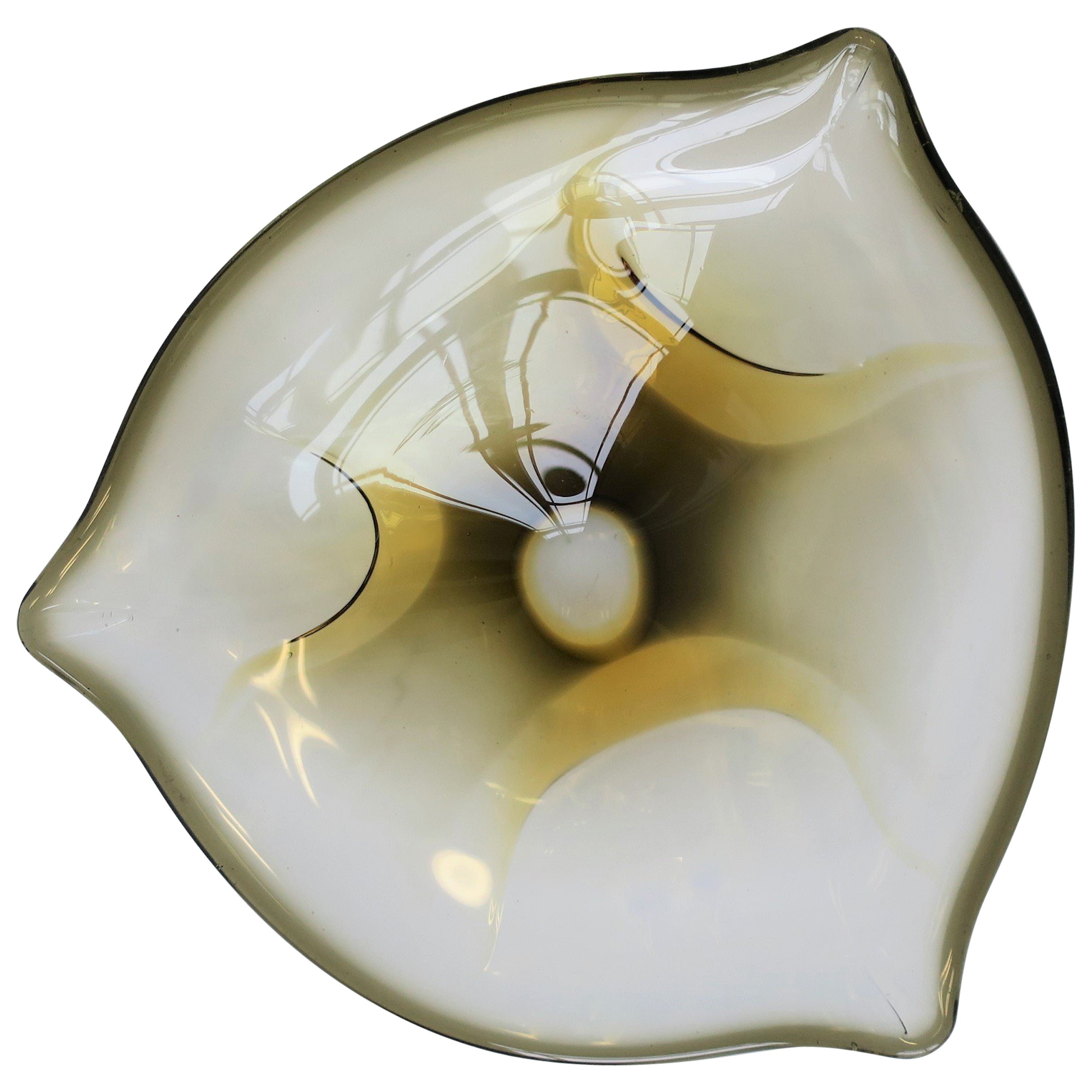 Scandinavian Modern Round Clear Art Glass Bowl For Sale at 1stDibs