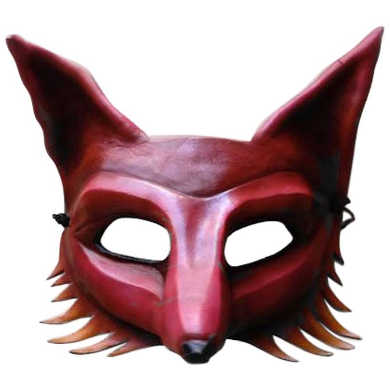 Fiery Leather Fox Mask