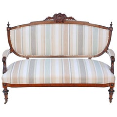 Antique Quality Victorian circa 1880 Burr Walnut Aesthetic Sofa