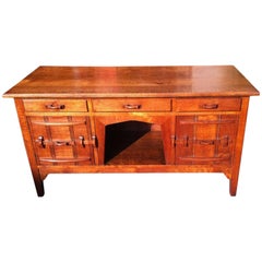 Acorn Industries Attributed, Arts & Crafts Yorkshire School Oak Low Sideboard