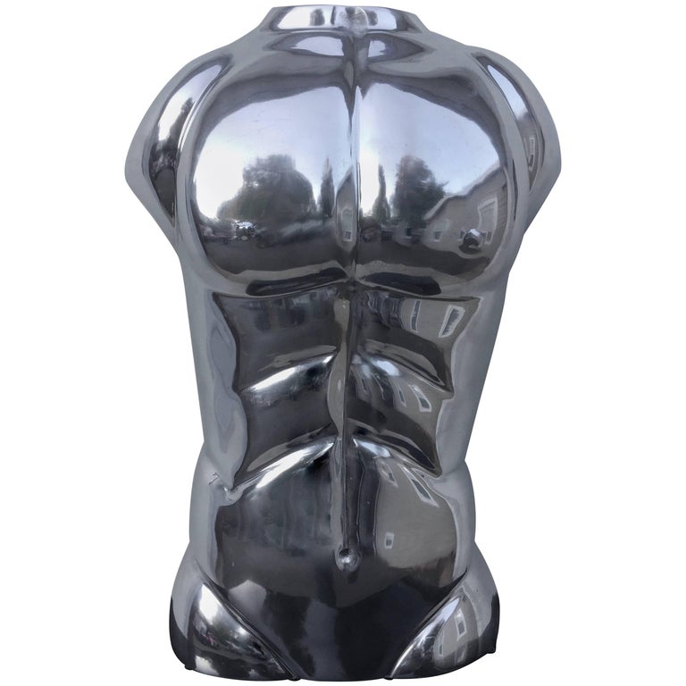 Arthur Court Aluminum Torso Bust For Sale at 1stDibs