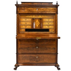 Early 19th Century Danish Empire Fall-Front Secretary in Cuban Mahogany, c. 1825