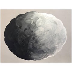 RoCocoCloud Painting by DLeuci Contemporary Abstract Black Grey Silver Acrylic