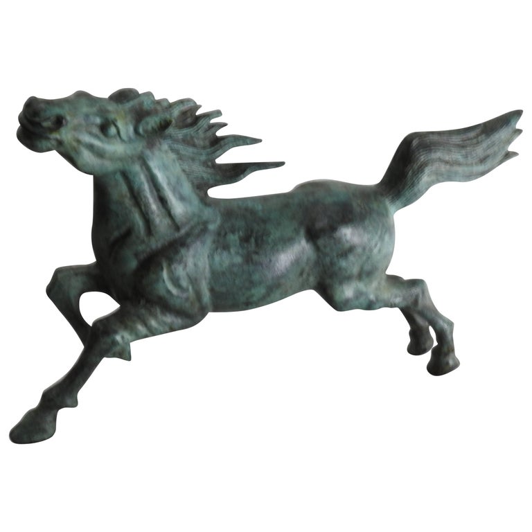 Brutalist Running Horses Sculpture at 1stdibs