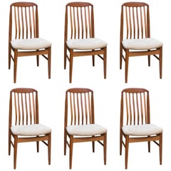 Set of Six Danish Modern Ansager Mobler Teak Dining Chairs