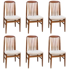 Set of Six Danish Modern Ansager Mobler Teak Dining Chairs