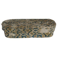 Late 18th Century, French Block Printed Domino Papier Mâché Box with Lid