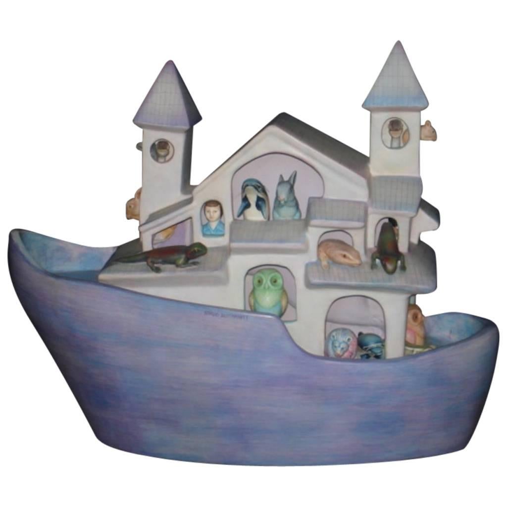Signed Ceramic Noah's Ark by Mexican Artist, Sergio Bustamante