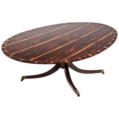 Regency Style Oval Macassar Ebony Dining Table