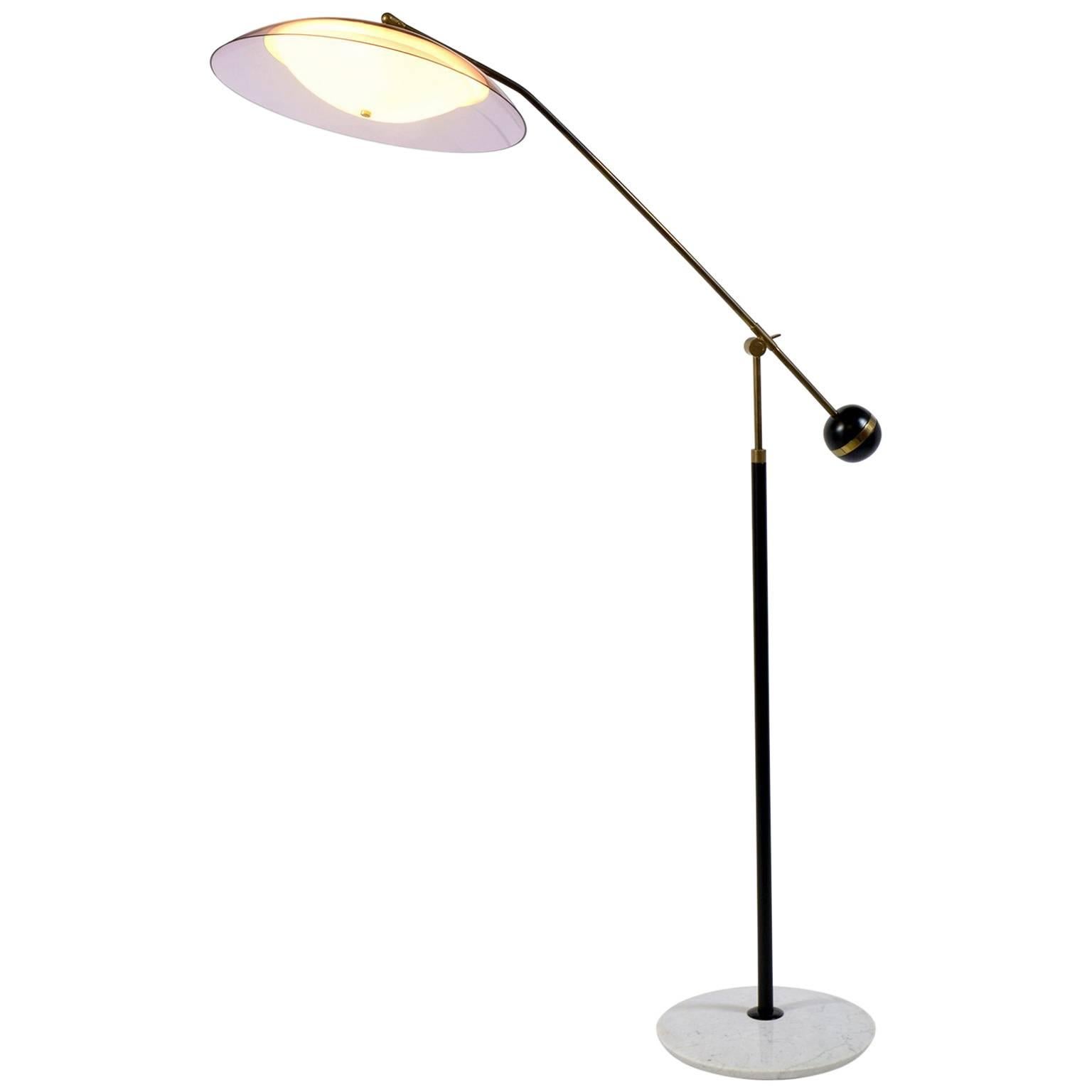 Stilux Milano Italian Midcentury Adjustable Standig  Floor Lamp , 1960