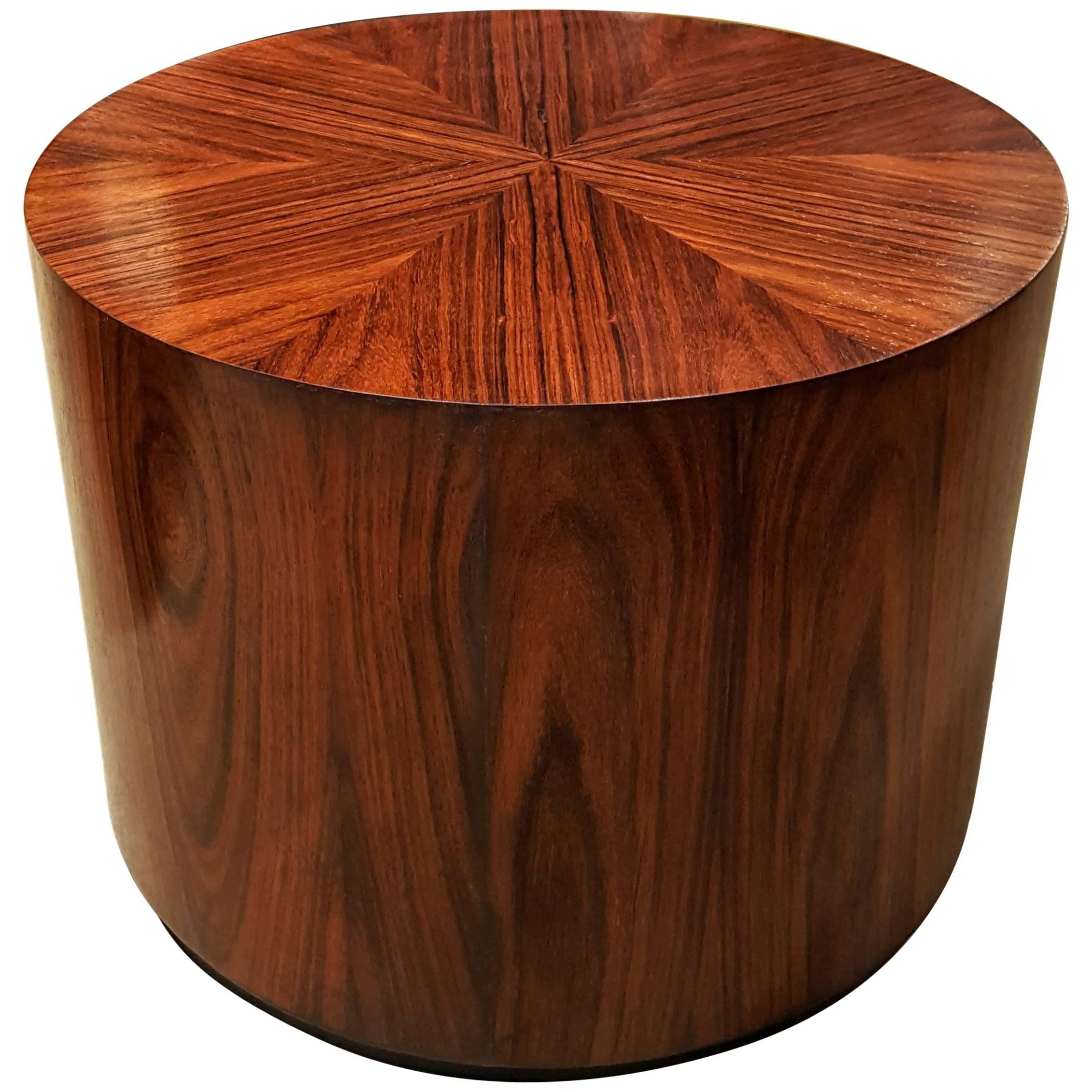 Dramatic Rosewood Drum Side Table by Harvey Probber, 1960s, Fully Restored