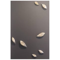 Arioi Glass Wall Art DLeuci Studio Contemporary Gold Silver Etched Sculpture