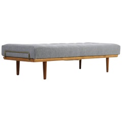 Danish 1950s Hans J. Wegner Daybed Model GE19 GETAMA Teak and Brass Sofa Rare