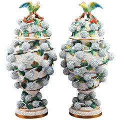 Snowball Porcelain Vases by Meissen