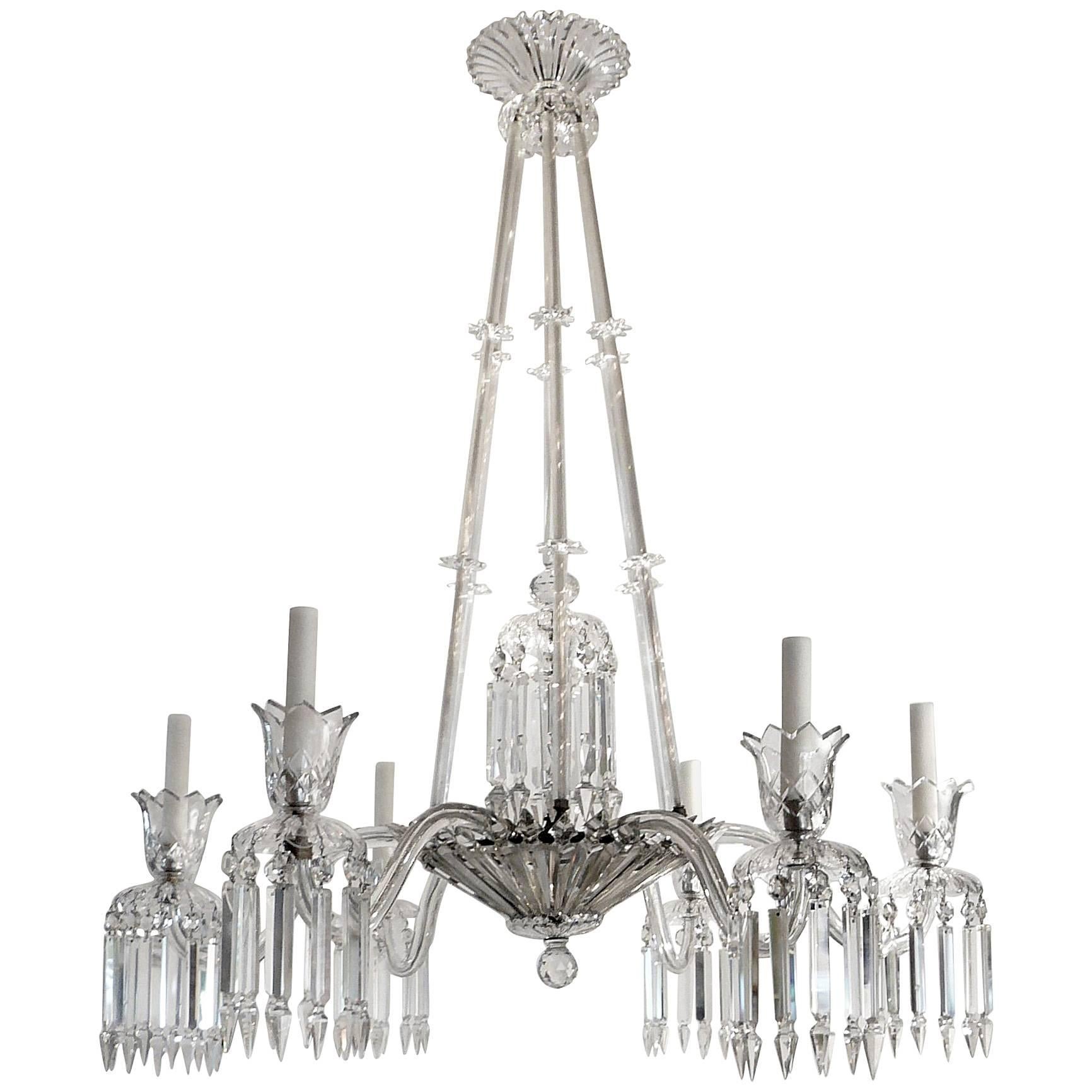 19th Century English Cut Crystal Chandelier, Signed F & C Osler For Sale