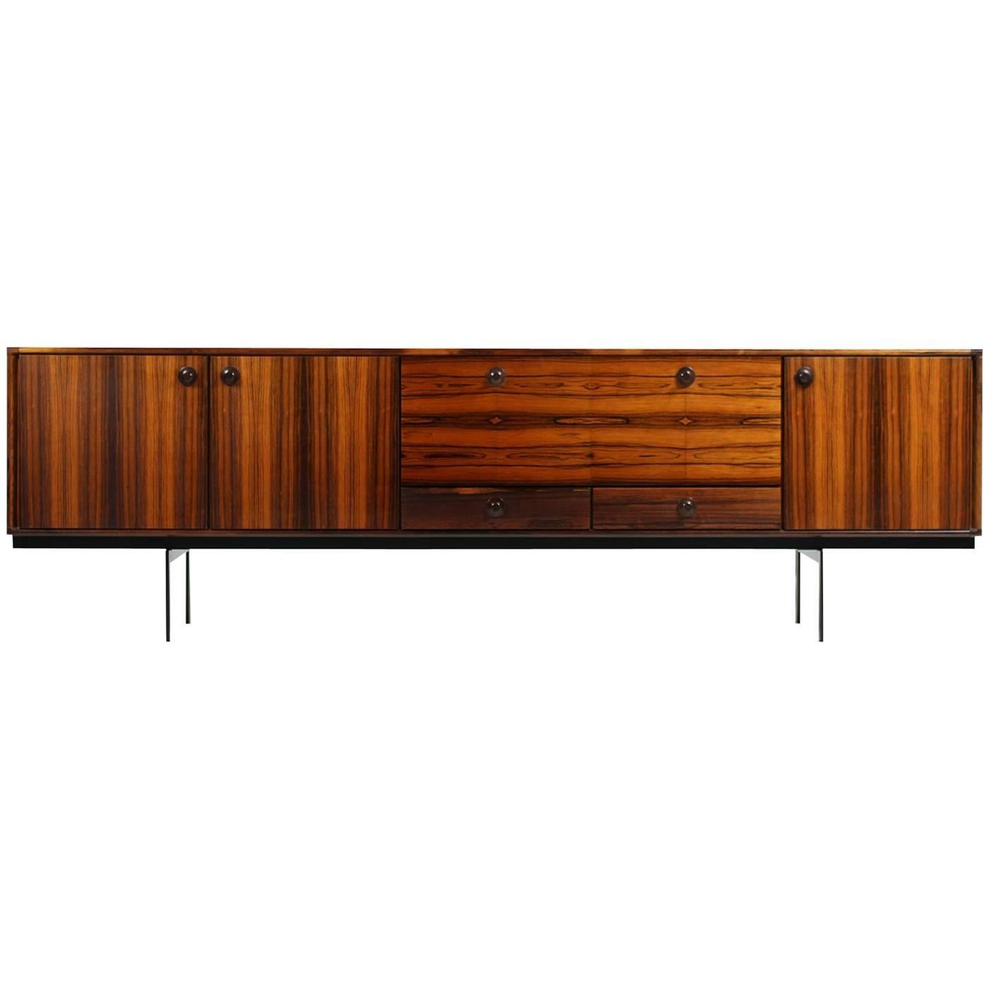 Large 1960s Rosewood Sideboard by William Watting for Fristho with Iron Base For Sale