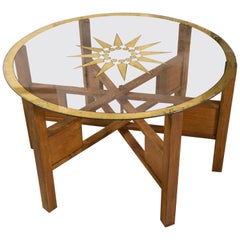 Art Deco Oak and Glass Coffee Table