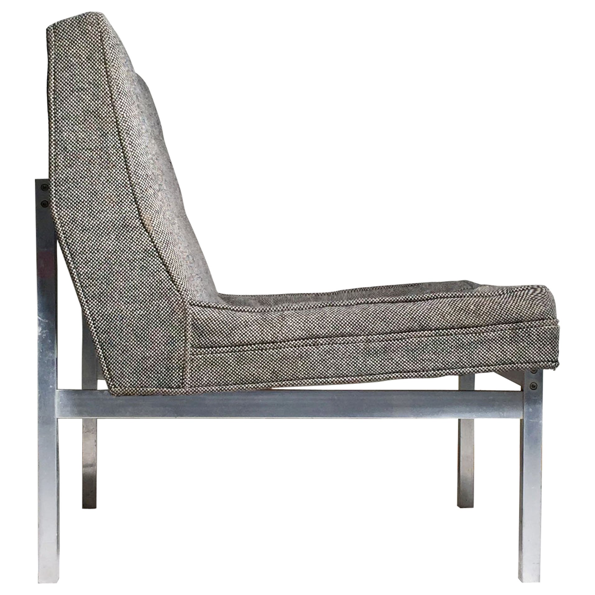 Pair of Florence Knoll Style Stainless Steel Club Chairs, 1960 at 1stDibs