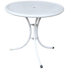 Antique Early 20th Century Painted White Metal Outdoor Garden Patio Table