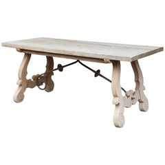 Antique Spanish Wood and Iron Table Found in France Antique Spanish Wood and Iron Table Found in France