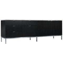 Florence Knoll Calacatta Marble and Ebonized Oak Sideboard / Credenza 190