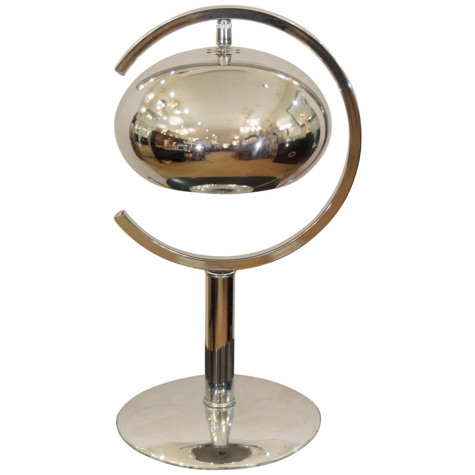 "Saturn" Chrome Dropshade Desk Lamp For Sale