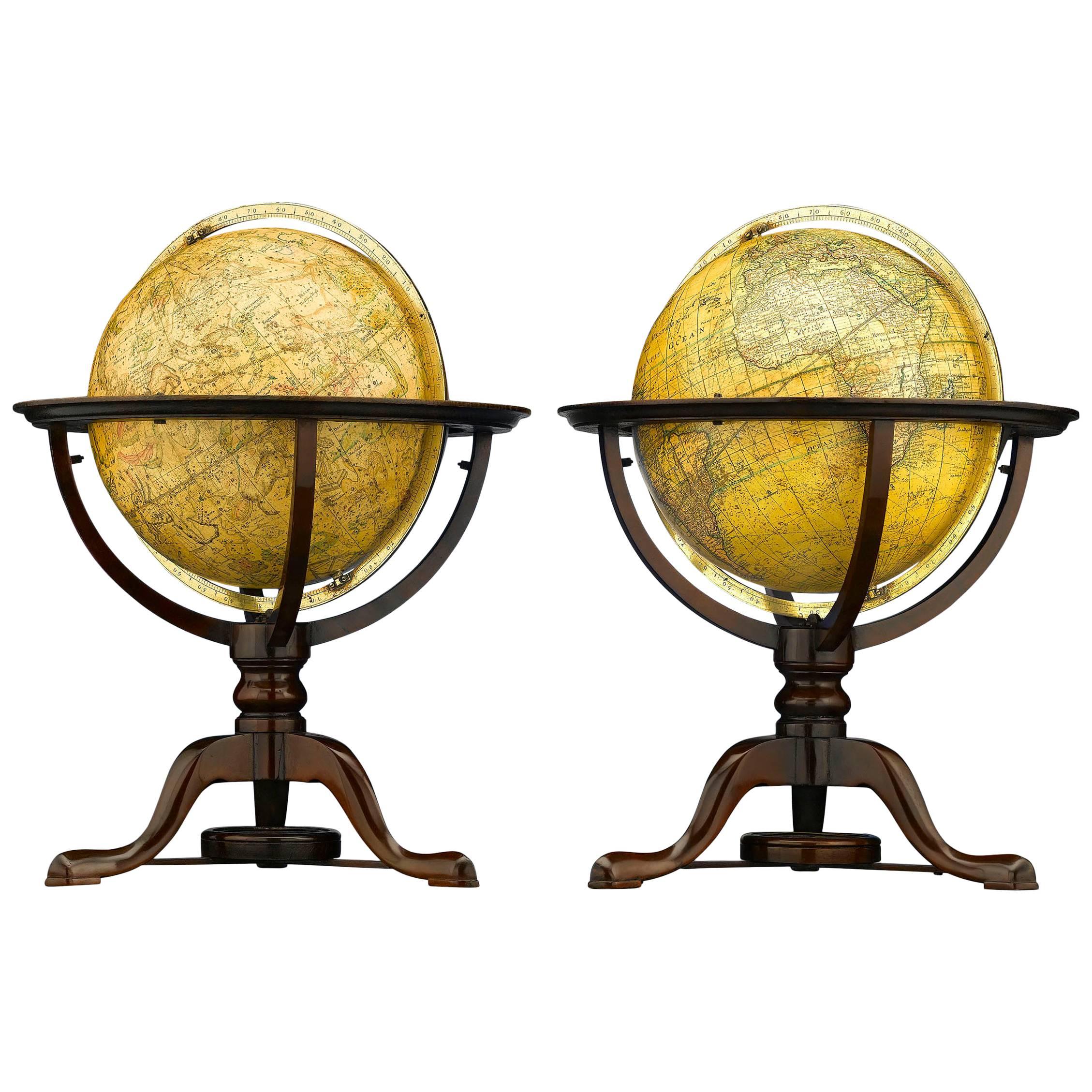 Pair of Globes by Dudley Adams