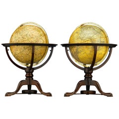 Pair of Globes by Dudley Adams