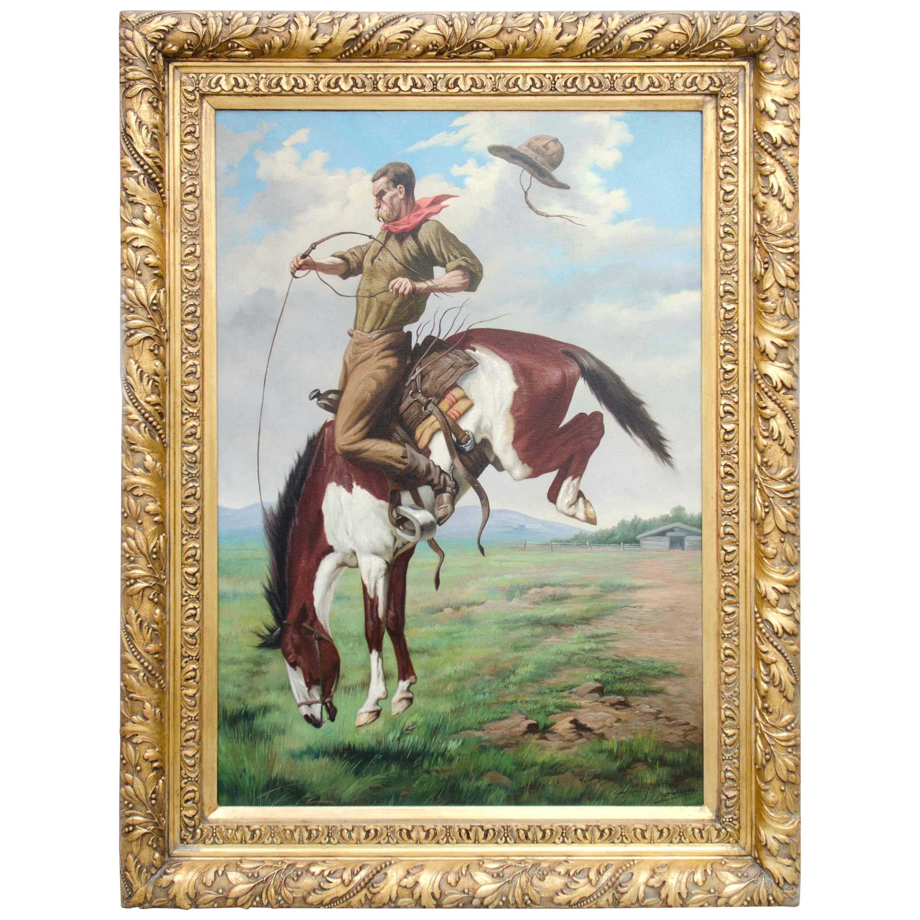 Late 19th Century Portrait of a "Cowboy" by Belgian Artist J. Vanleemputten For Sale