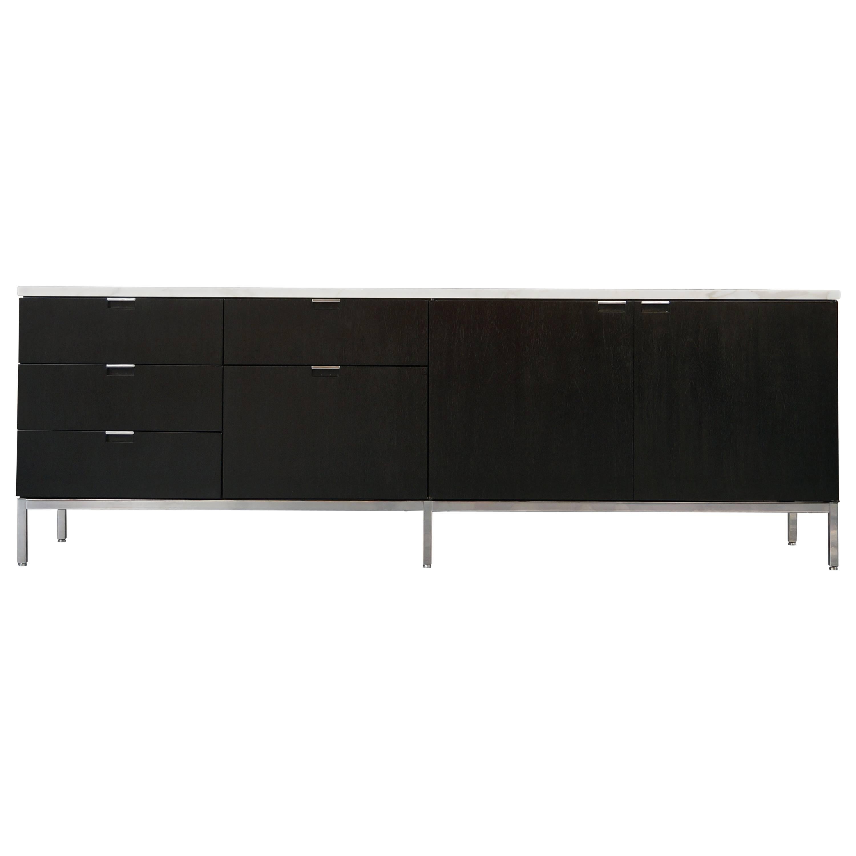 Florence Knoll Calacatta Marble and Ebonized Oak Sideboard / Credenza 190 (2)