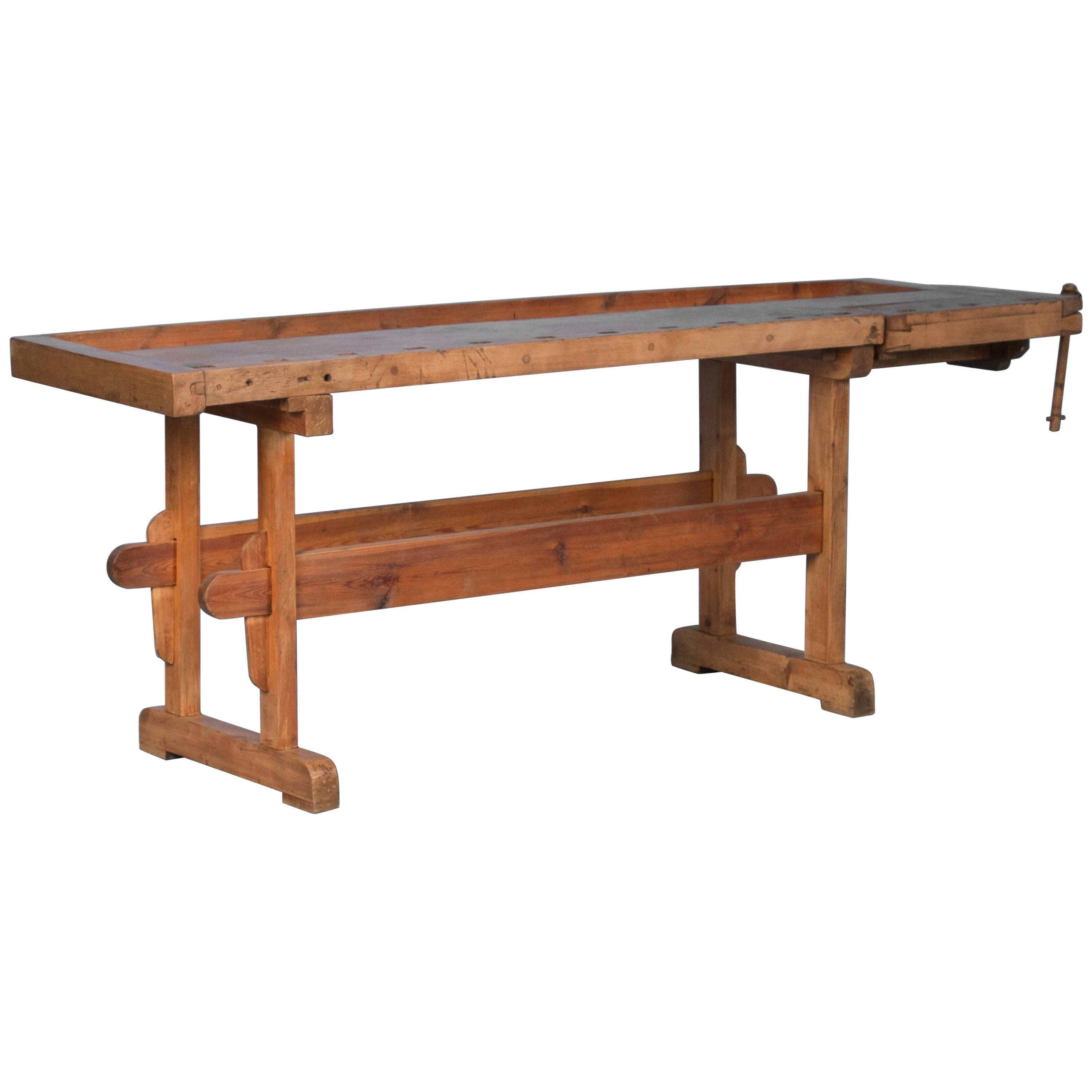 Antique Carpenter's Workbench/Console Table