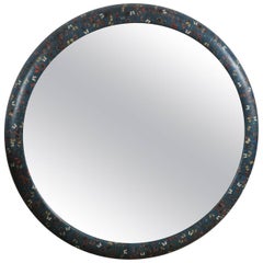 Round Mirror with Decoupaged Butterflies