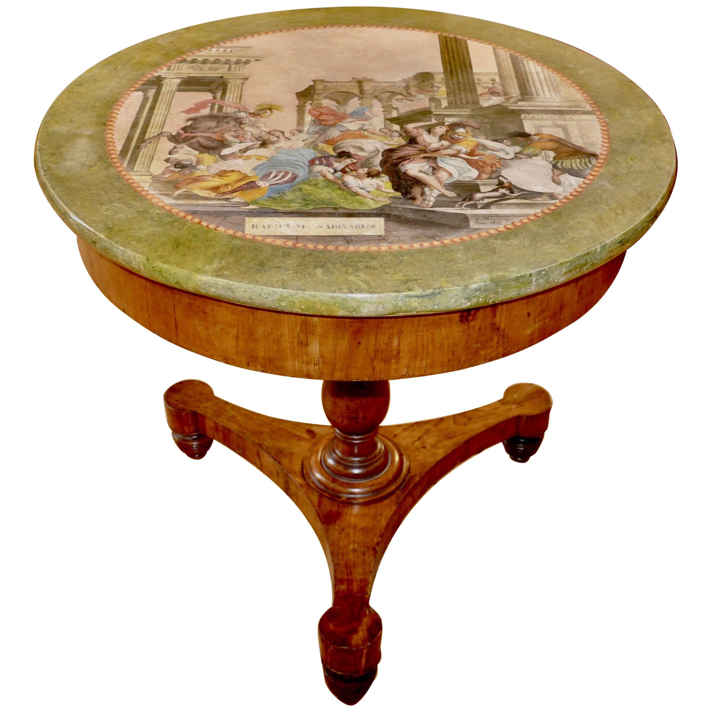 Rare and Period Italian Neoclassical Scagliola Centre Table or Gueridon