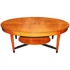 Terry Moore NH Furniture Master Artisan Made Oval Tiger Maple Coffee Table