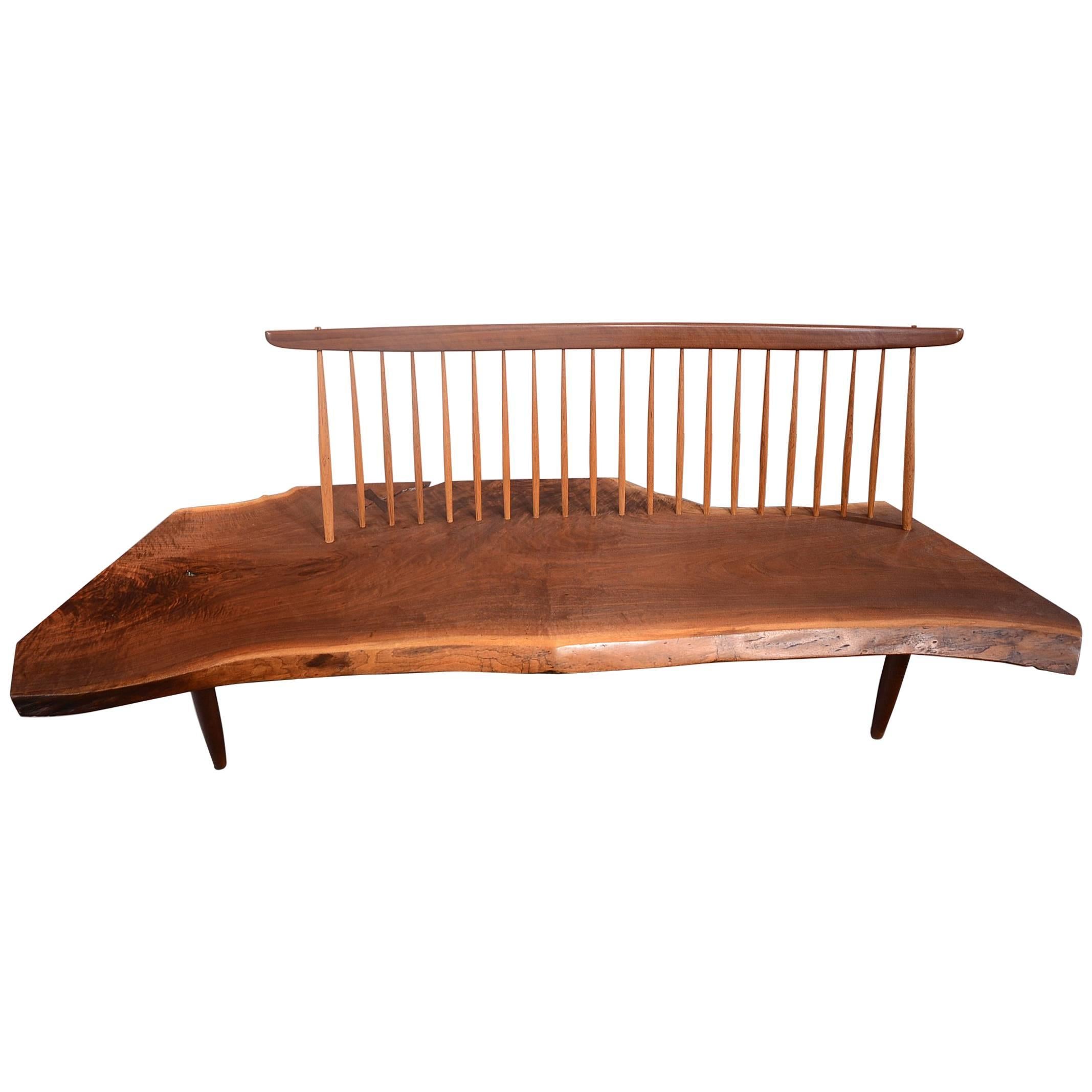 Walnut Conoid Bench by George Nakashima For Sale