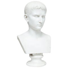 Marble Bust of Augustus Caesar as a Boy, Italian, 19th Century